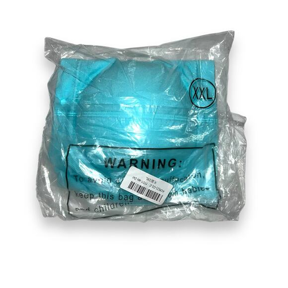 Womens Bandeau Strapless Bra Removeable Padding Stretchy Teal Blue XXL - Picture 6 of 7